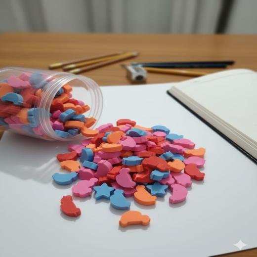 30 Pcs Eraser & Sharpener Set – 30 Pcs Bulk School Stationery Pack