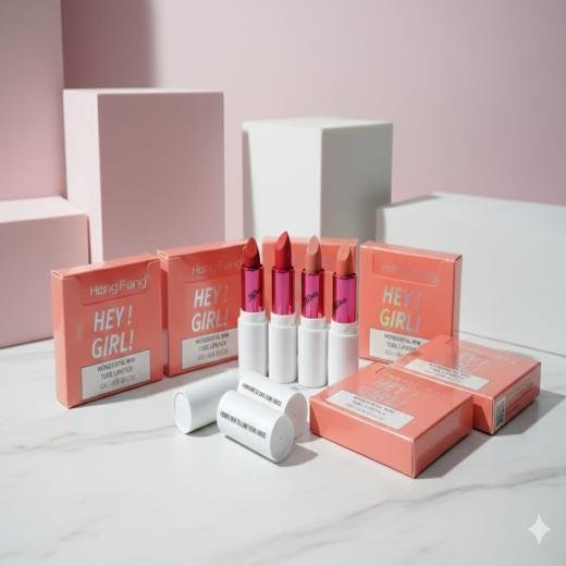 Matte Lipstick Set - Pack 4 Long Lasting Creamy Lipsticks - Various Shades for Girls