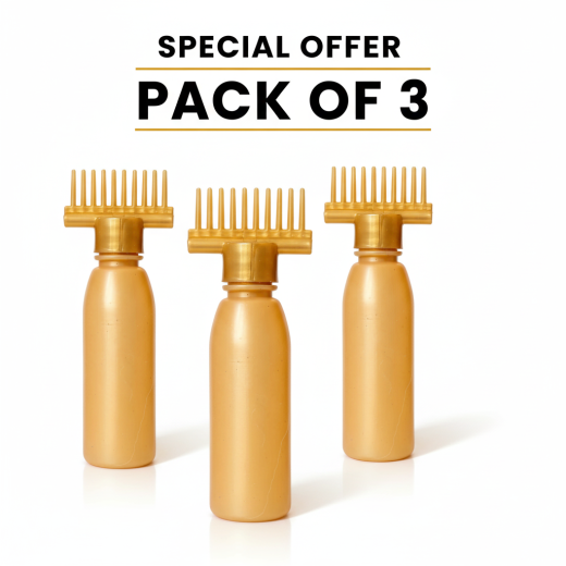 Pack of 1 / 2/ 3/ 5 Hair Oil Bottle with Comb Applicator – Multipurpose Imported Oil Applicator for Dandruff, Hair Fall & Anti-Lice Care