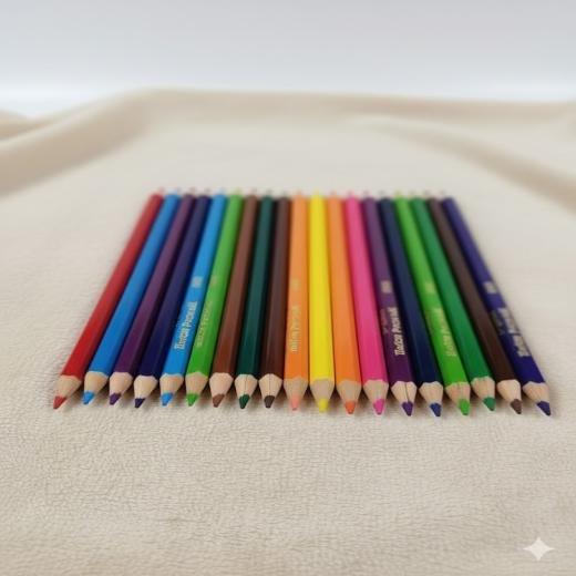 Pack Of 12Pcs Kids Wooden Colors For Students Drawing ,Sketching And Coloring