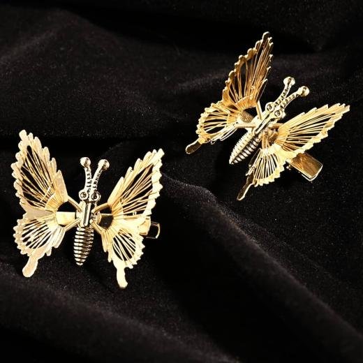 Women and Girls Knitting Headwear Golden Multi Color Butterfly Alloy Hairs Clips And Leaf Fashion Desgin Headwear